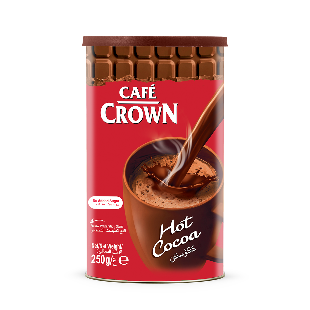 Cafe Crown Sıcak Çikolata – 250G NO ADDED SUGAR 801-01 (tın)