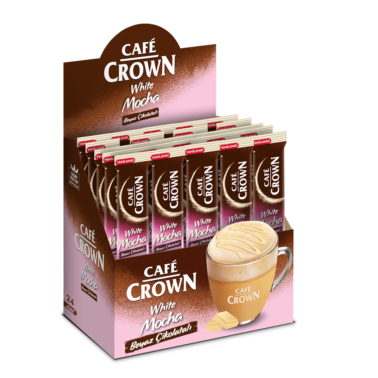 Cafe Crown Mocha – 17G WHITE CHOCOLATE MOCHA-DISPLAY