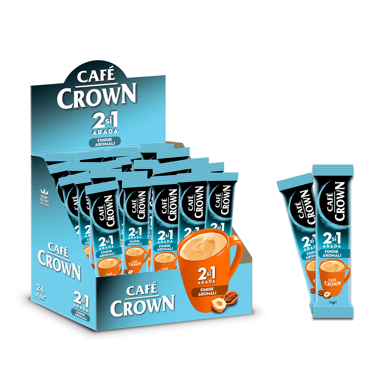 Cafe Crown 2’si 1 Arada Kahve – 11G HAZELNUT FLAVOURED-DISPLAY