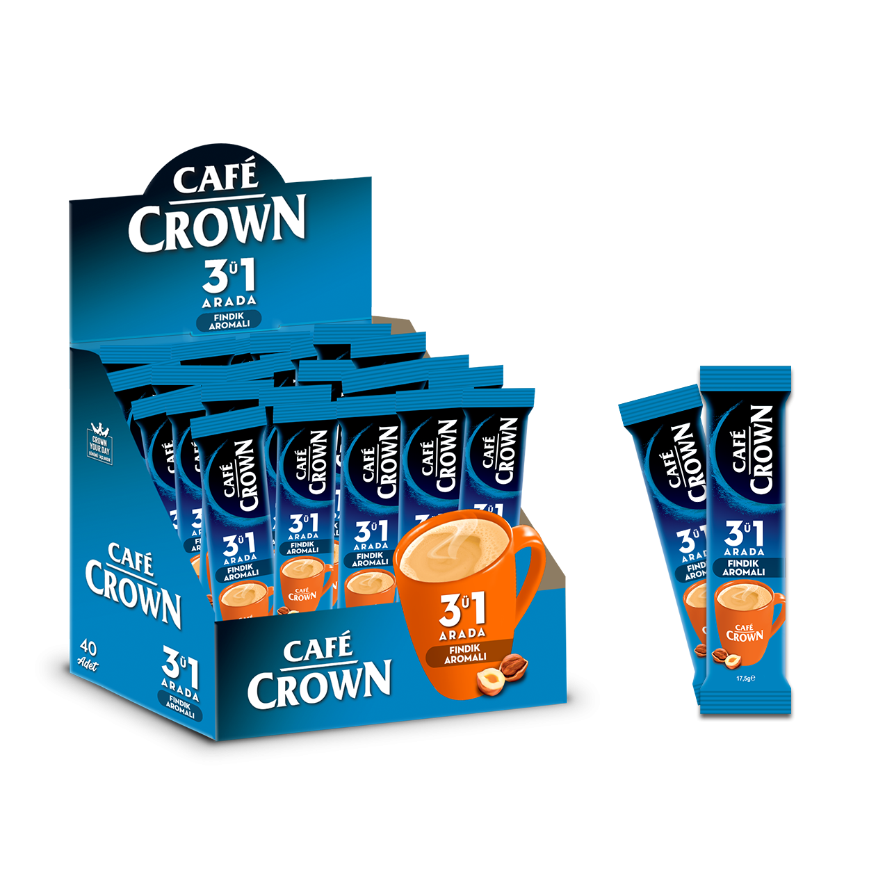 Cafe Crown 3’ü 1 Arada Kahve – 18G HAZELNUT FLAVOURED-DISPLAY
